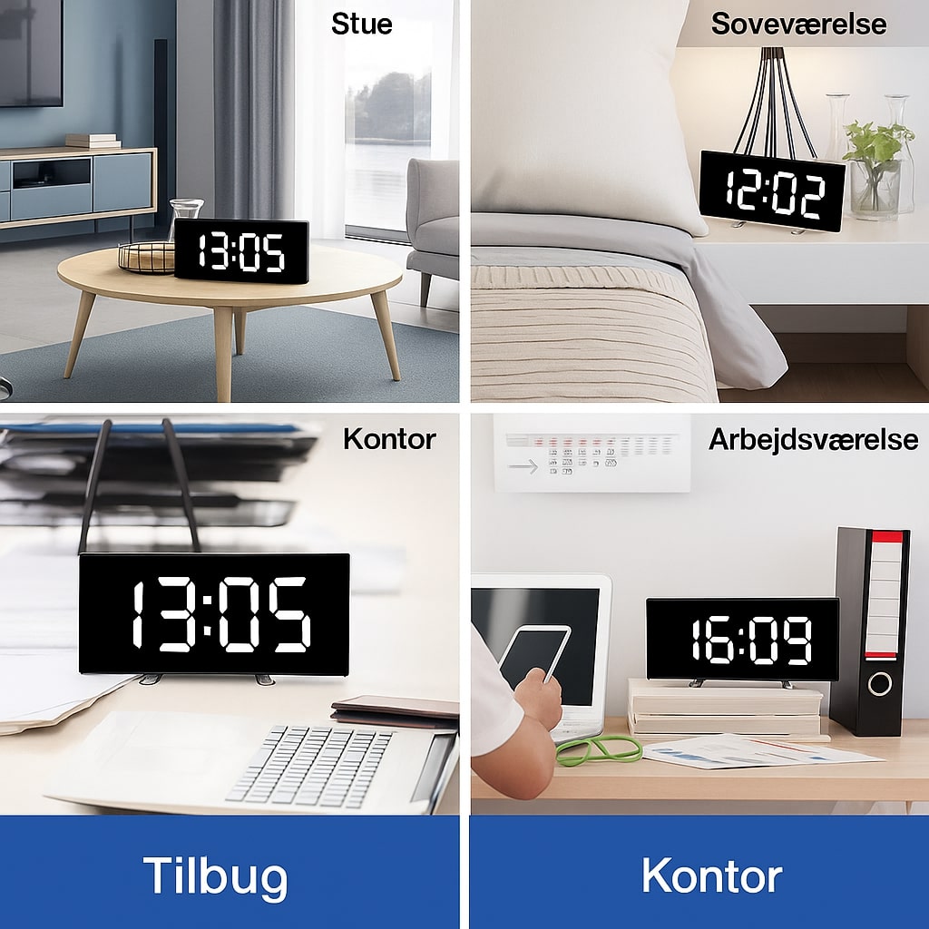 Navando Digitale Wekker met Gebogen LED-Display