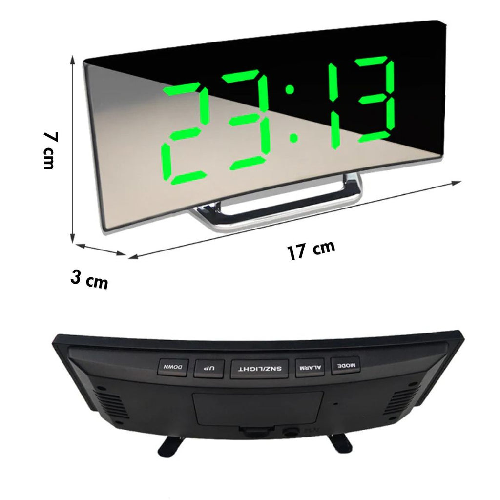Navando Digitale Wekker met Gebogen LED-Display