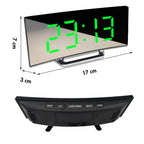 Navando Digitale Wekker met Gebogen LED-Display