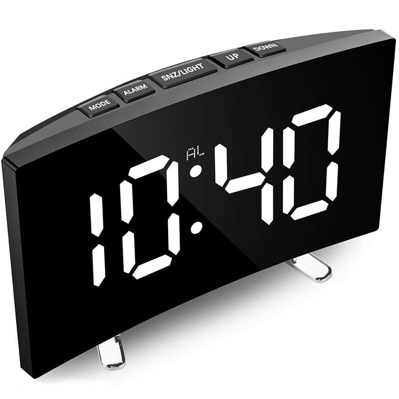 Navando Digitale Wekker met Gebogen LED-Display