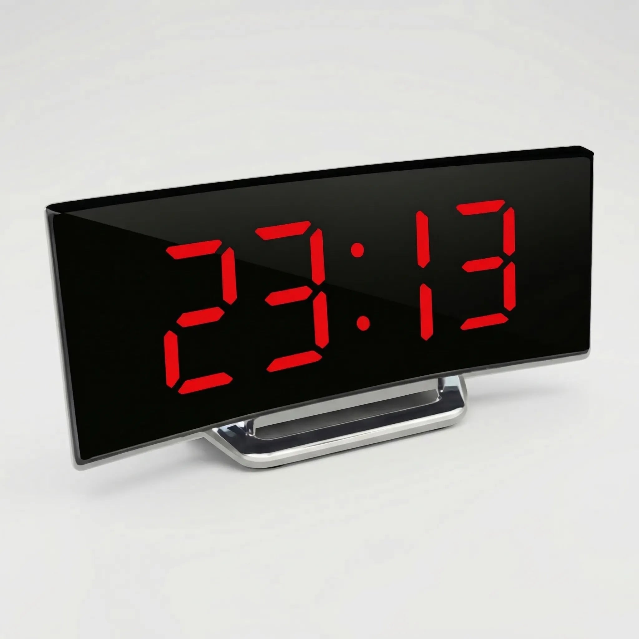 Navando Digitale Wekker met Gebogen LED-Display