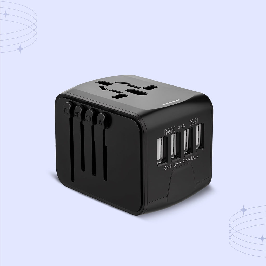 Navando Universele Reisadapter met 4 USB en USB-C
