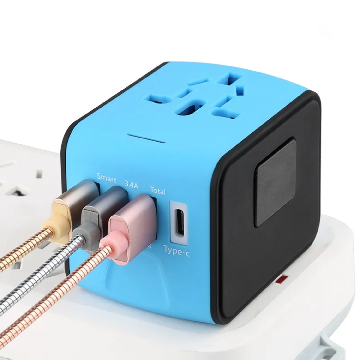 Navando Universele Reisadapter met 4 USB en USB-C