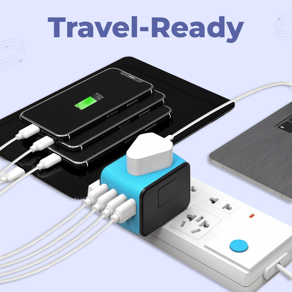 Navando Universele Reisadapter met 4 USB en USB-C