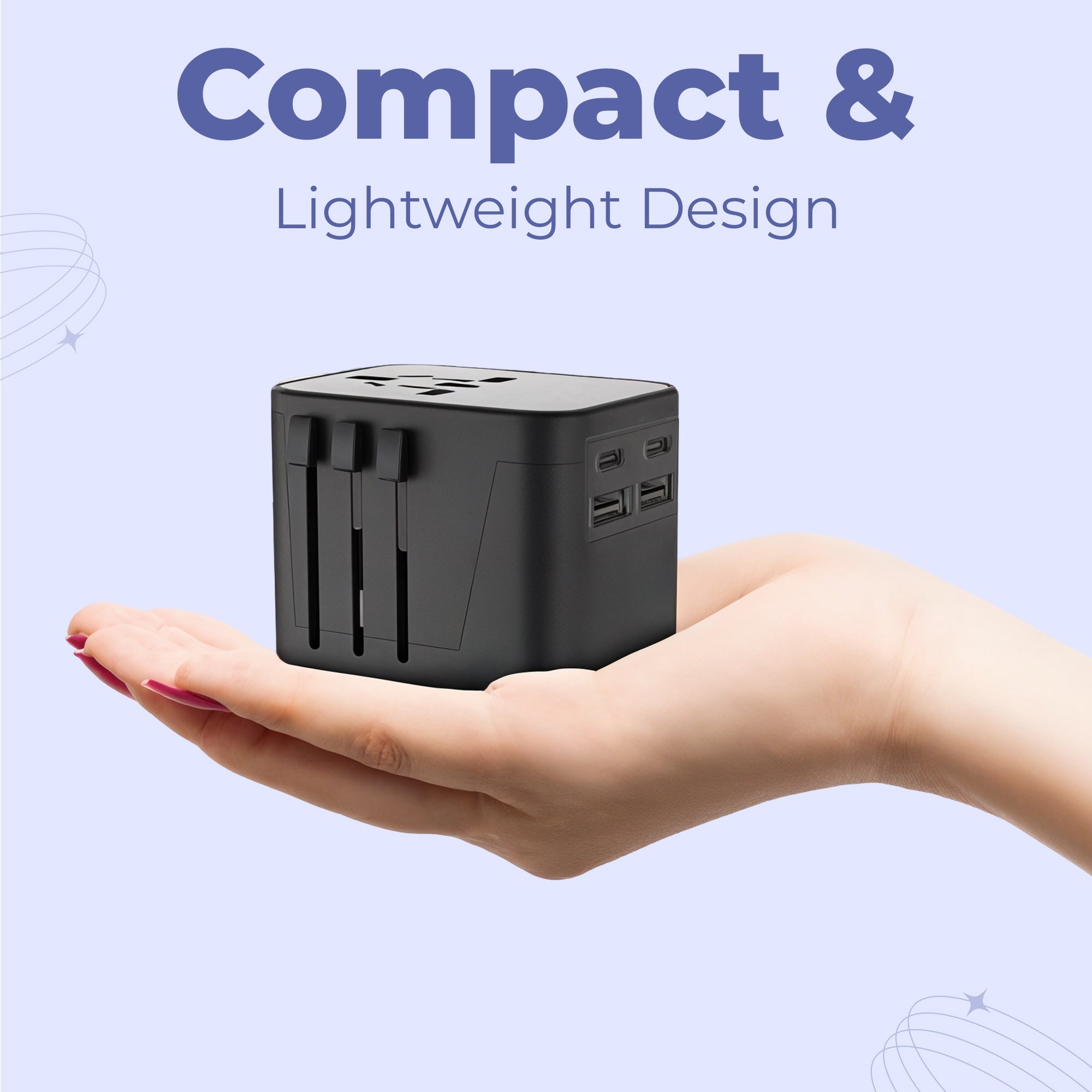 Navando Universele Reisadapter met 4 USB en USB-C