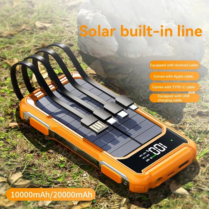 Solar Powerbank met Digitaal Display en Zaklamp 200000mAh