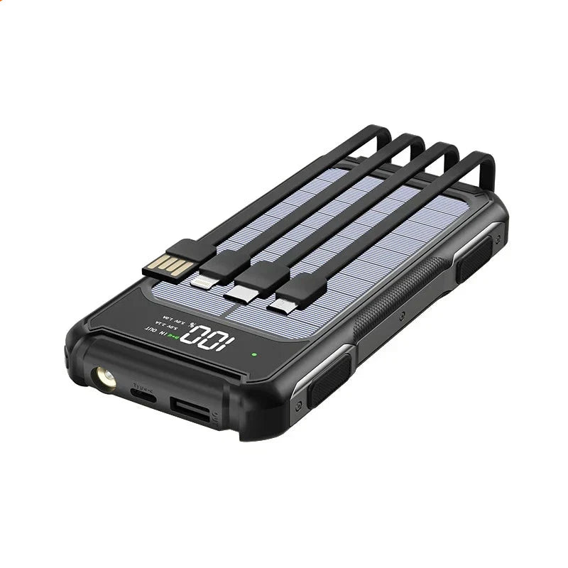 Solar Powerbank met Digitaal Display en Zaklamp 200000mAh