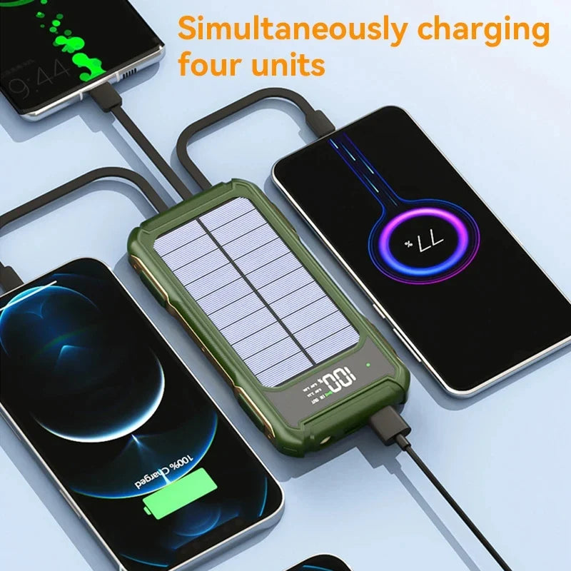 Solar Powerbank met Digitaal Display en Zaklamp 200000mAh
